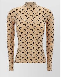 Marine Serre - Moon Print High Neck Long Sleeve Top - Lyst
