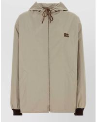 Miu Miu - Hooded Jacket Elasticated Cuffs Side Pockets - Lyst
