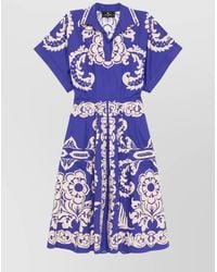 Etro - Cotton Flared Midi Dress - Lyst