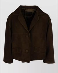 Prada - Coat Front Pockets Notched Lapel Design - Lyst