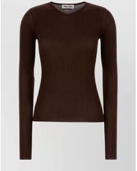 Miu Miu - Chocolate Silk T-Shirt - Lyst