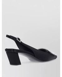 Roger Vivier - Slingback Pumps Satin Block Heel Buckle - Lyst
