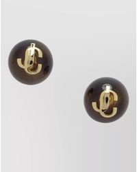 Jimmy Choo - Jc Logo Stud Earrings Tone - Lyst