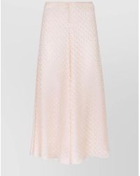 Fendi - Silk Ff Jacquard Checked A-Line Midi Skirt - Lyst
