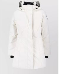 Canada Goose - Long Hooded Quilted Jacket And Pockets - Lyst
