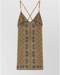 Palm Angels - Paisley-Print V-Neck Thigh-Length Slip Dress - Lyst