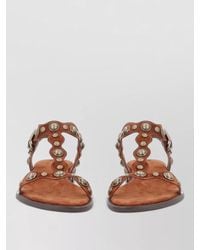 Ash - Phanny Flat Leather Sole Studded Sandals - Lyst