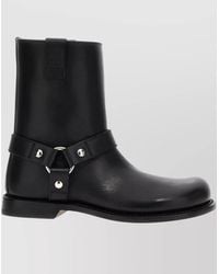 Loewe - Leather Biker Ankle Boots - Lyst