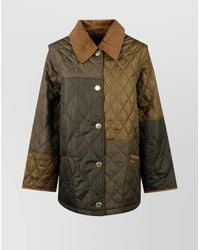 Barbour - Quilted Jacket With Contrast Collar And Pockets - Lyst