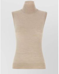 Sportmax - Virgin Wool Sleeveless Turtleneck Knitted Top Vertigo - Lyst