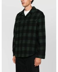 Ami Paris - Checked Virgin Wool Oversized Shirt Jacket - Lyst