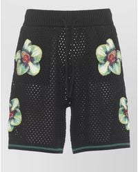 CASABLANCA - Cotton Bermuda Shorts Perforated Orchid Embroidery - Lyst