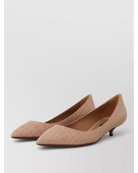 Dolce & Gabbana - Leather Platform Pumps Pointed Toe Kitten Heel - Lyst