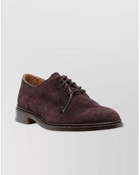 Tricker's - Light Lace-Up Suede Round Toe - Lyst