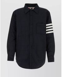 Thom Browne - Jacket With Chest Pocket And Striped Arm Detail - Lyst