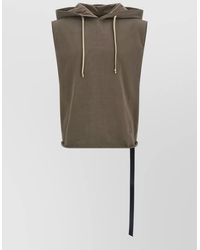 Rick Owens - Hooded Sleeveless Tunic Top Drawstring Hem - Lyst