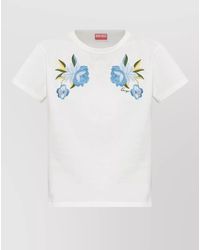 KENZO - Cropped Crew Neck Top Short Sleeves - Lyst