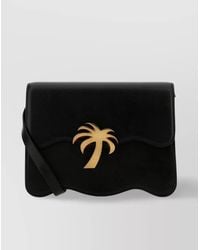 Palm Angels - Leather Crossbody Bag With Metal Palm Tree Detail - Lyst