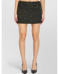 Gucci - Bouclé Wool Mini Skirt Gg Buttons - Lyst