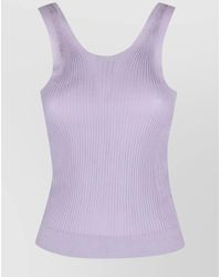 Cecilie Bahnsen - Knit Top With Ribbed Texture And Scoop Neck - Lyst