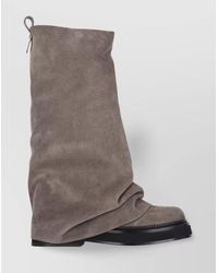 The Attico - Suede Leather Combat Ankle Boots - Lyst