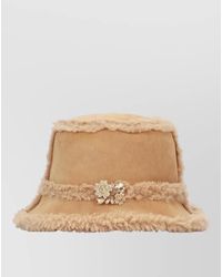 Roger Vivier - Bucket Hat Embellished Detail Faux Fur Trim - Lyst
