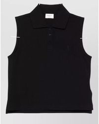 Saint Laurent - Cotton Sleeveless Polo Shirt - Lyst
