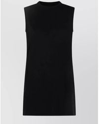 Sacai - Crew Neck Sleeveless Dress With Back Pleats - Lyst