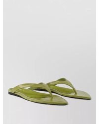 Ami Paris - Leather Open Toe Slides - Lyst