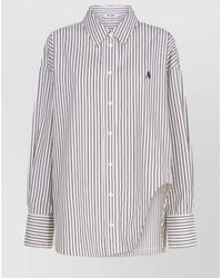 The Attico - Striped Shirt Collar Long Sleeves - Lyst