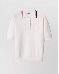 Miu Miu - Stretch Terry Polo Shirt - Lyst