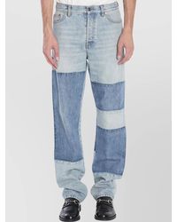 Gucci - Denim Patchwork Straight-Leg Jeans - Lyst