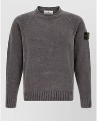 Stone Island - Ribbed Crew Neck Cotton Jumper - Lyst