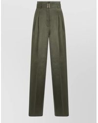 Max Mara - Linen High-Rise Pleated Wide-Leg Trousers - Lyst