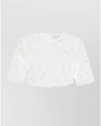 Raquel Diniz - Crochet Cropped Sleeveless Top Silk Blend - Lyst