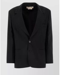 Marni - Stretch Polyester Blazer With Front Pockets - Lyst