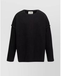 Jil Sander - Geometric Neckline Wool Jumper - Lyst
