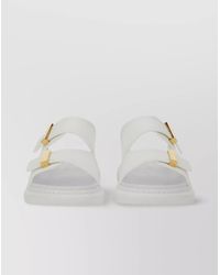 McQueen - Double Strap Flat Sole Sandal - Lyst
