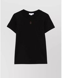 McQueen - Cotton Regular-Fit Skull-Embroidered T-Shirt - Lyst