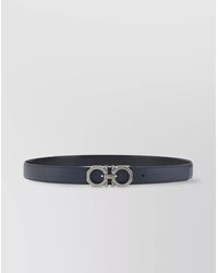Ferragamo - Adjustable Reversible Leather Belt With Metal Buckle - Lyst
