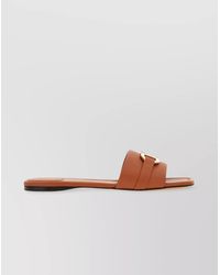 Ferragamo - Leather Flat Sandals - Lyst