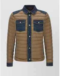 Moorer - Nylon Denim Panelled Puffer Jacket - Lyst