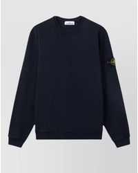 Stone Island - Logo Cotton Crew Neck Sweatshirt - Lyst
