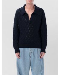 Dries Van Noten - Textured V Neck Polo Knitwear Sweater - Lyst