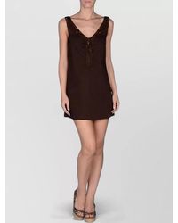 Ermanno Scervino - Cotton Stretch V-Neck Sleeveless Mini Beach Dress - Lyst