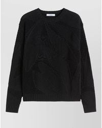 Max Mara - Textured Crew Neck Knit Top Long Sleeves - Lyst
