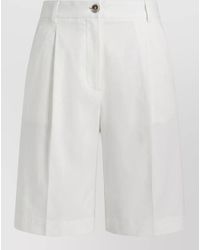 Pinko - Linen Blend Knee-Length Bermuda Shorts - Lyst