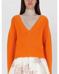 Ganni - Cashmere Sweater Long Sleeves V Neck - Lyst