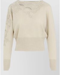 Ermanno Scervino - Feminine Lace Knit Sweater Bateau Neckline - Lyst