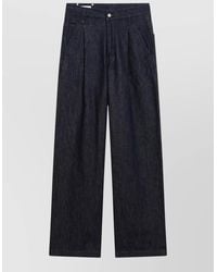 Dries Van Noten - Wide Leg Denim Trousers Back Pockets - Lyst